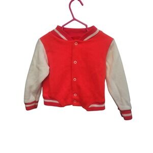 Kids Varsity Jacket Red‎ White Baseball Bomber Coat Toddler